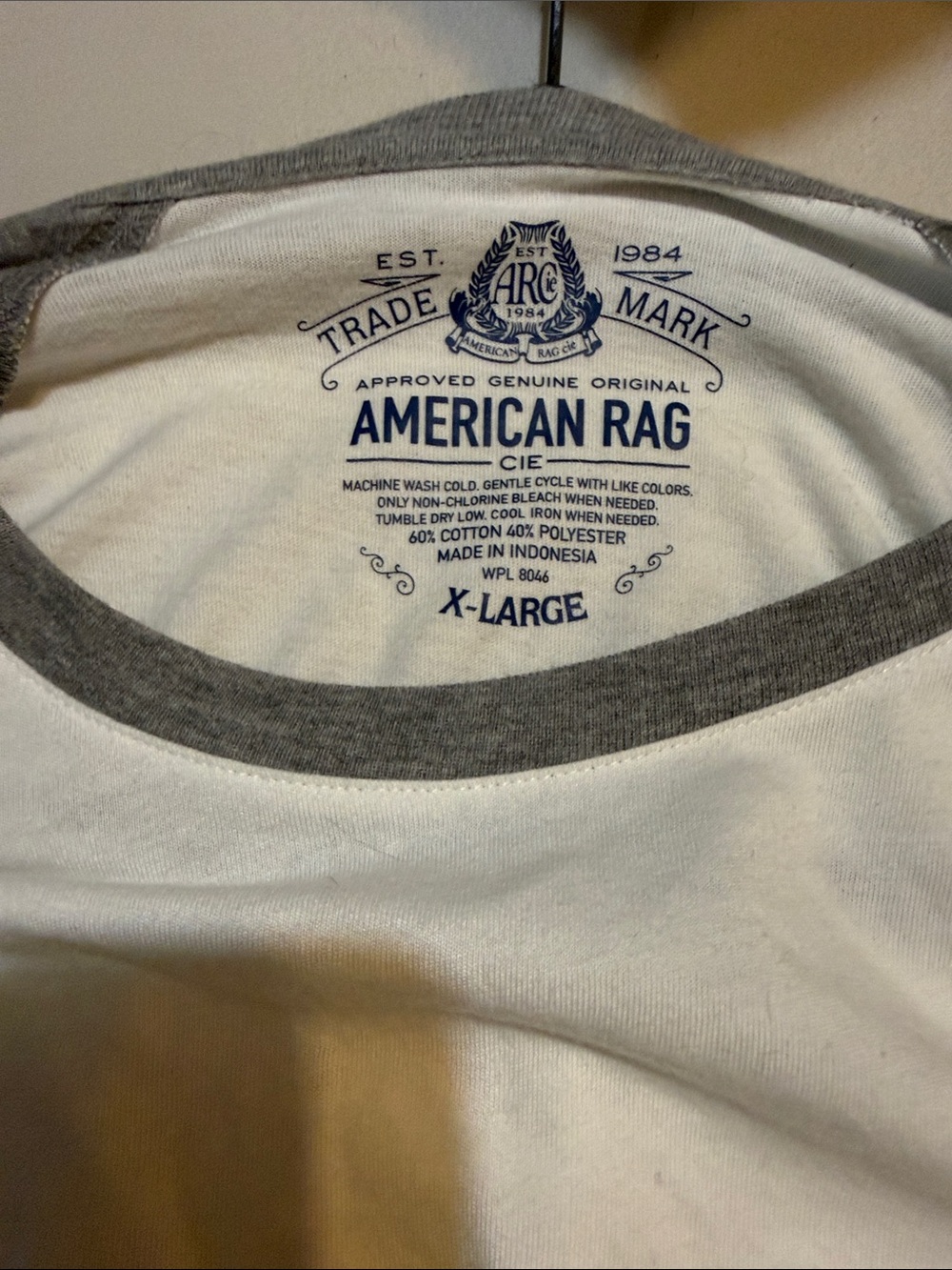 American Rag White & Gray Raglan Baseball Tee - Picture 2 of 3
